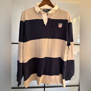 Polo by Ralph Lauren Navy and Gray Striped Rugby Shirt